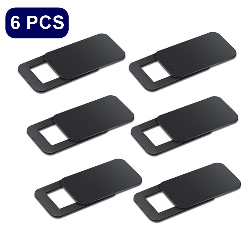 Mobile Phone Privacy Sticker For iPhone 11 Huawei P40 PC For iPad Tablet Camera Case WebCam Cover Shutter Magnet Slider Plastic: square black 6pcs