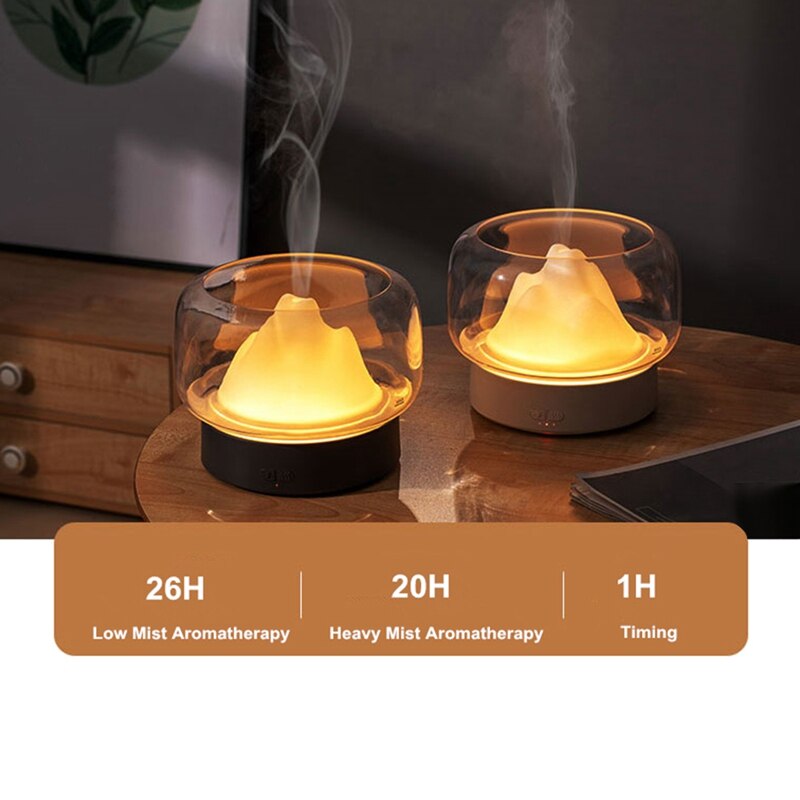 Aroma Diffuser 400ML Mountain View Essential Oil Aromatherapy Difusor with Warm and Color LED Lamp Humidificador