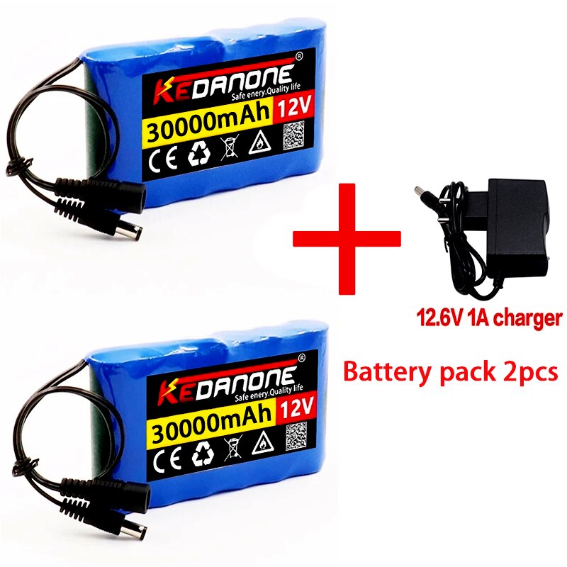 Lucky Rechargeable Battery 12V 30000mah Lithium Battery Pack Capacity DC 12.6V 30Ah CCTV Cam Monitor with Charger
