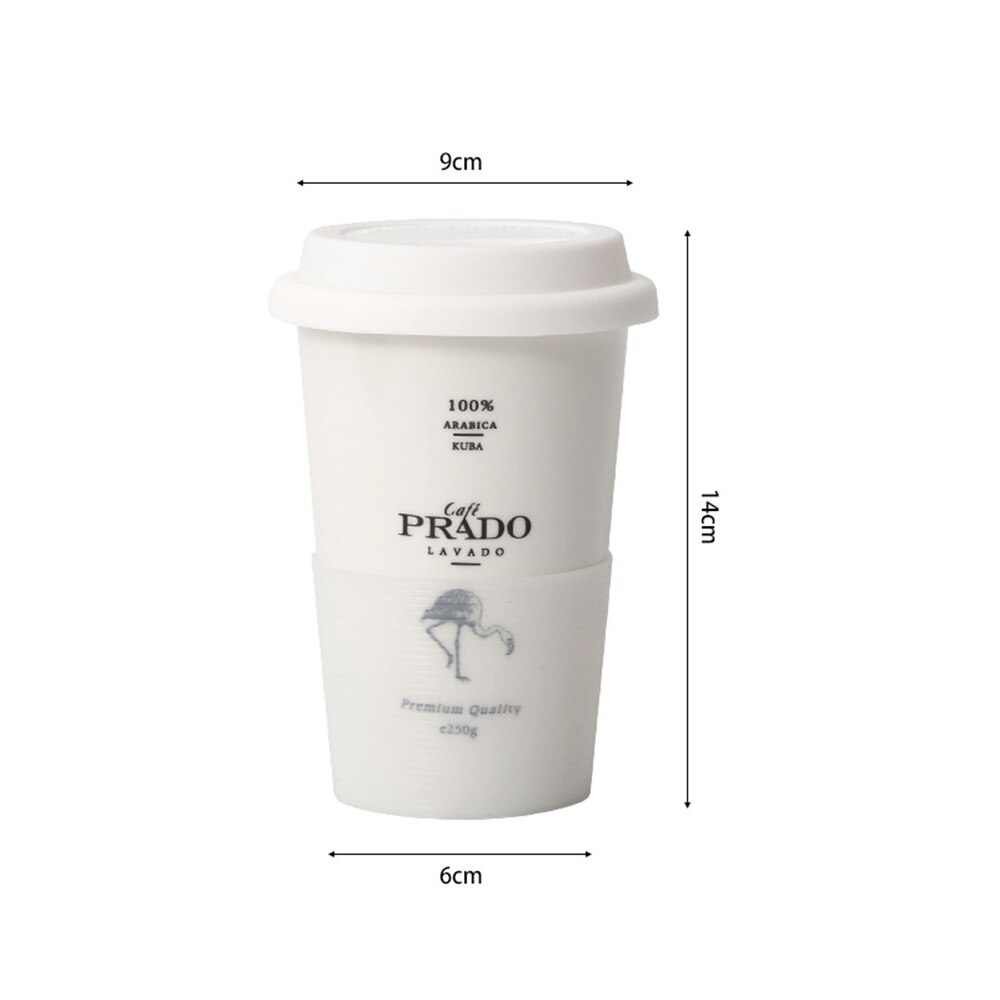 Keramisk kaffekrus med låg halm animalsk trykte krus mælk te kop bærbart hjemmekontor drinkware 1pc