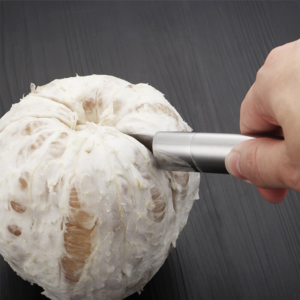 Rustfrit stål grapefrugtkniv langt skaft let at åbne grapefrugtskærekniv takkede kanter frugtknivskærer køkkenværktøj