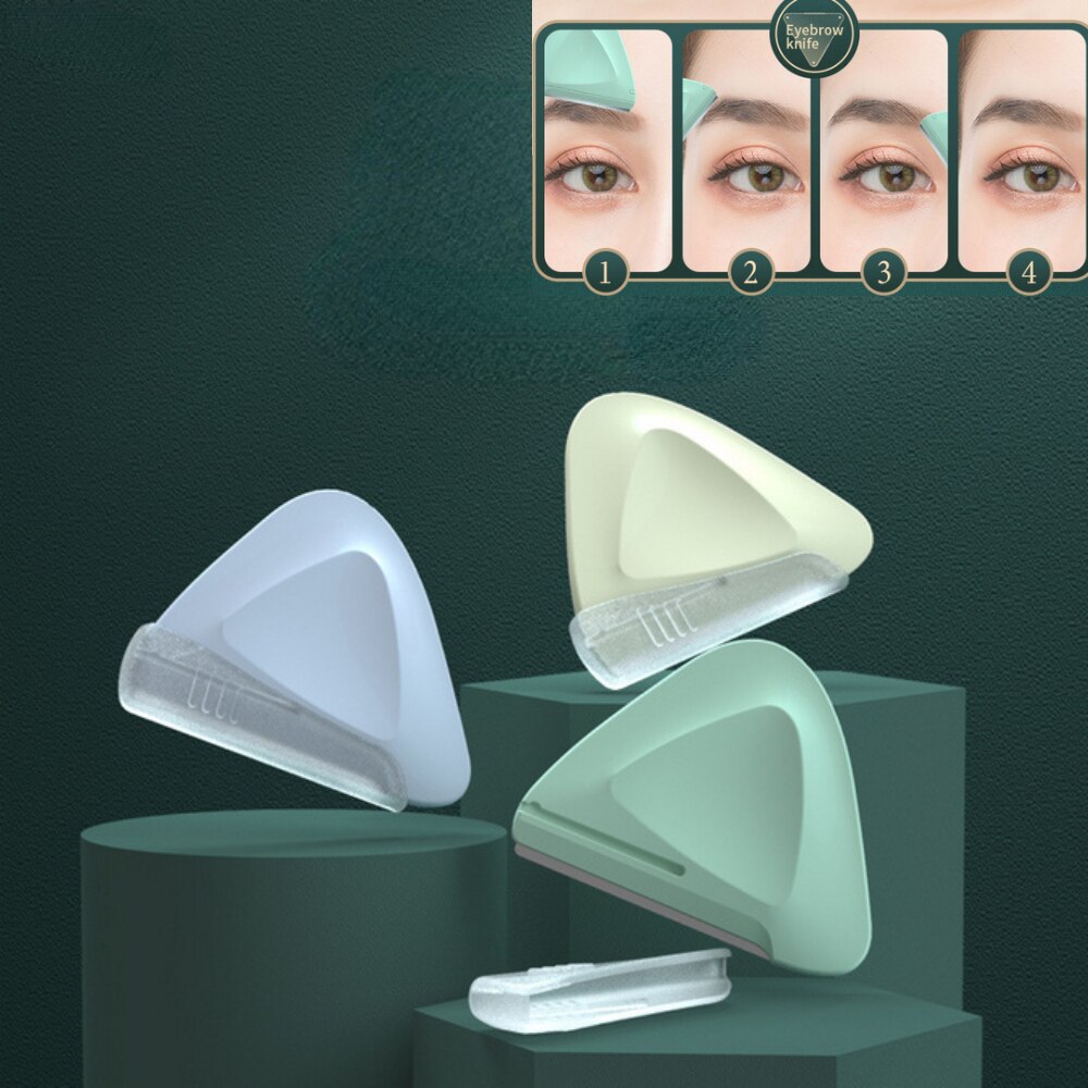 2 pçs triângulo sobrancelha faca de barbear rosto navalha faca de aço inoxidável macro sobrancelha faca de barbear para mulheres beleza maquiagem ferramentas