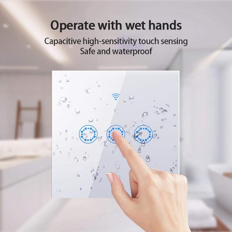 European Standard Smart WiFi Touch Switch Alexa Voice Control Smart Wifi Wall Switch Smart Switch 1000W For IOS/Android Phones