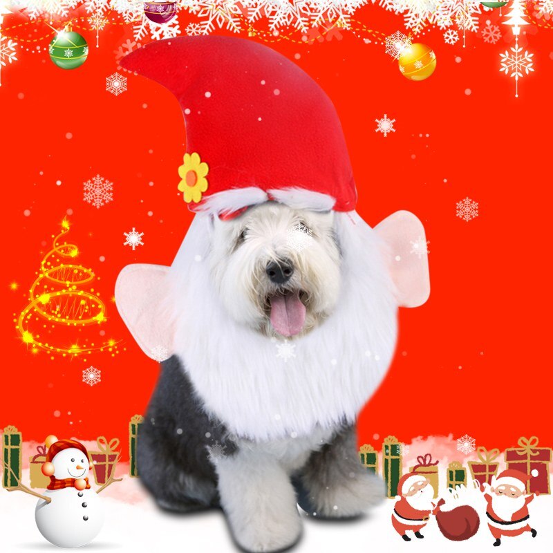 Pet Kerstmuts Kat Hond Winter Warm Pluche Cap Xmas Party Decor Hoed Hond Kat Cosplay Kerstman Cap hoofddeksels