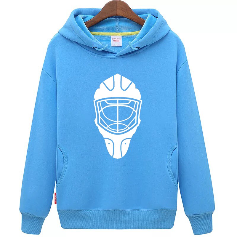 Coldindoor goedkope unisex blauw hockey truien Sweater met een hockey masker voor mannen & vrouwen