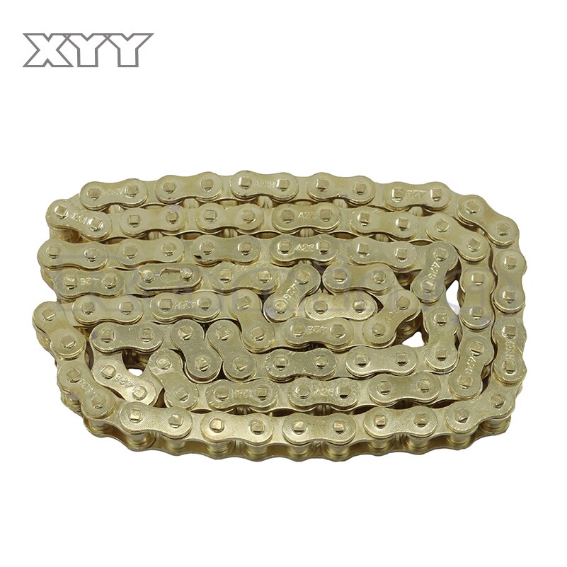 Gold & Black 428 96/102/104/108 Links Chain Voor Pit Pro Dirt Bike Atv Quad 125cc 140cc 150cc