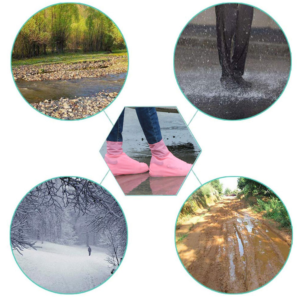 Vandtætte skoovertræk gummistøvler regnstøvler kvinder udendørs rejser regnfuld skridsikker silikone skoovertræk mand genanvendelig