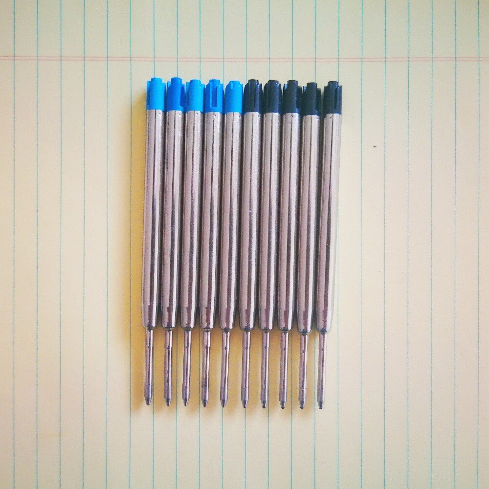 5 pçs/lote Refil Caneta Esferográfica 0.7 MILÍMETROS Azul Bola De Rolo De Tinta Preta Recargas para Supples Escola Escrita Escritório