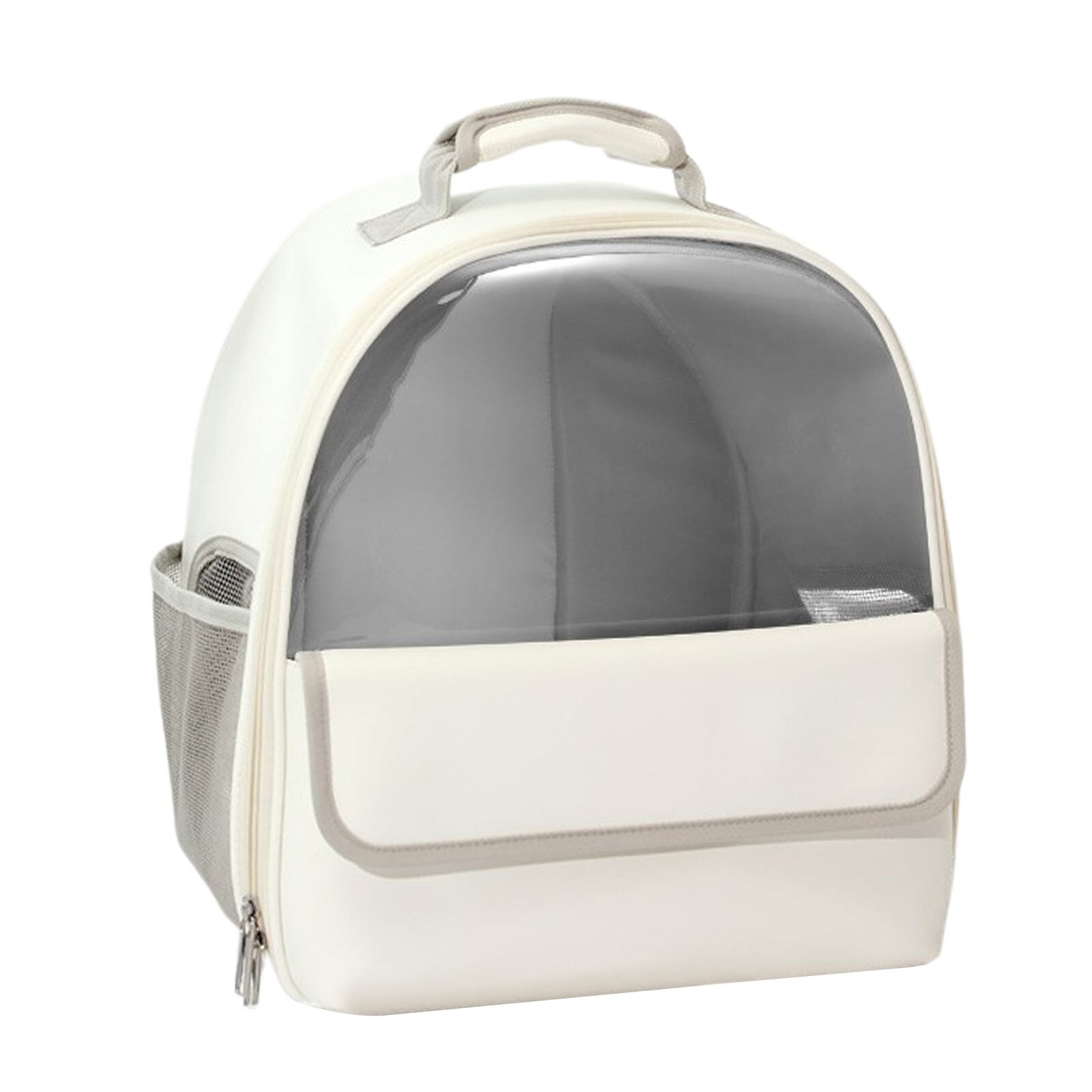 Space Bag Pet Carrier Cat Backpack Transport Bag Visible Cat Carrier Backpacks Breathable Mesh Fabric Waterproof PU Pink / White: white