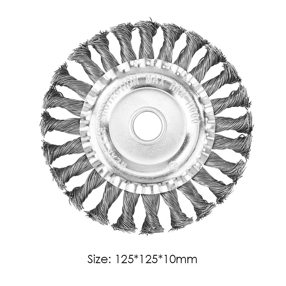 Universal Lawn Mower Brush Disc Grass Trimmer Head Twist Knot Brush Steel Wire Wheel Brush Disc Garden Tools for Lawnmower: 125mm