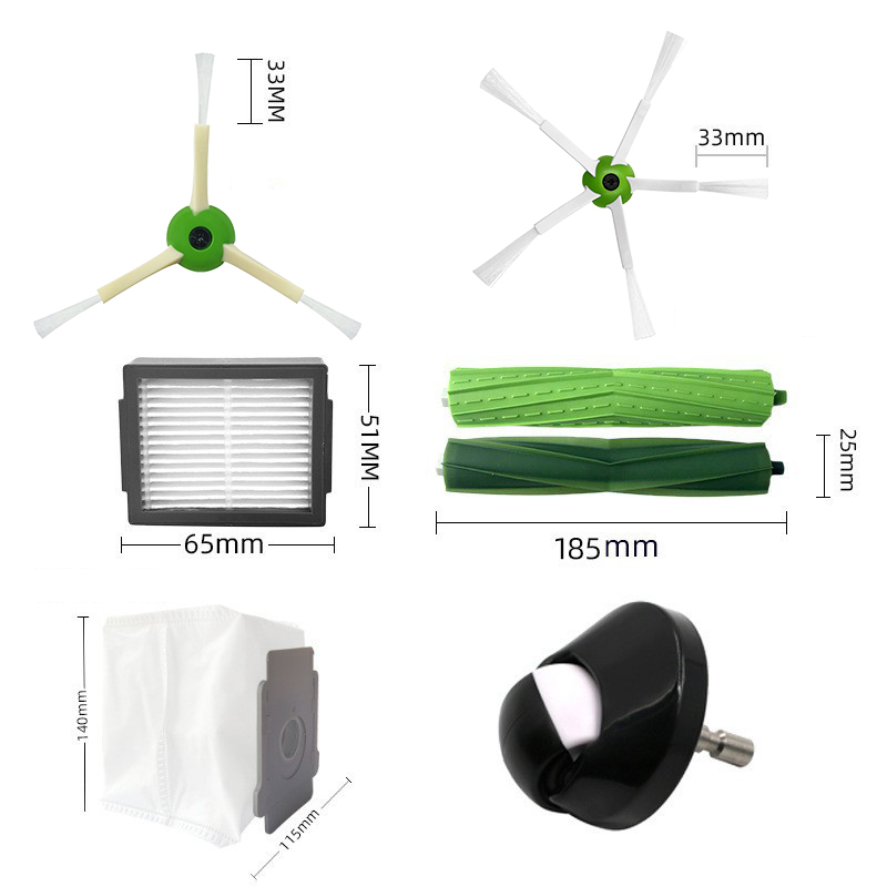 Voor iRobot Roomba i3 i3+ i4 i4+ i6 i6+ i7 i7+ i8 i8+ E5 E6 E7 j7 j7+ j7 Plus Stofzuiger Robot Hoofd-/Zijborstel Hepa Filter