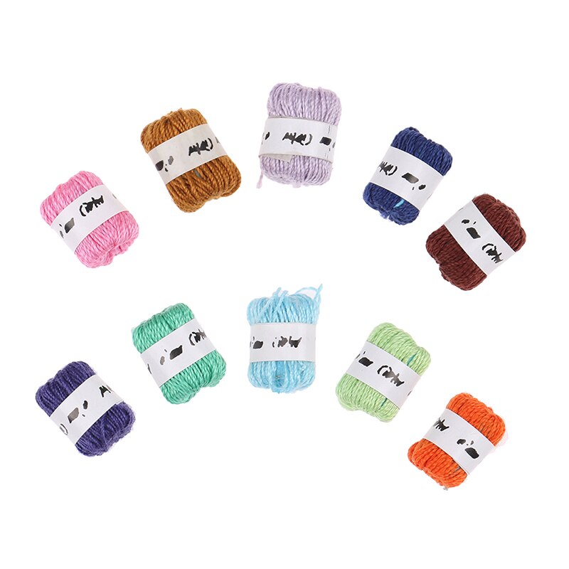 10 pz/set 1:12 casa delle bambole in miniatura filato palle Decor accessori ornamenti giocattoli