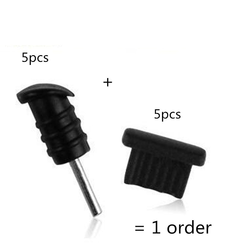 5 Pcs Anti Dust Plug Cap Cover Voor Lader Dock + 3.5 Mm Headset Oortelefoon 5 Pcs Jack Plug Voor iphone 6 S 7 8 Pluse X