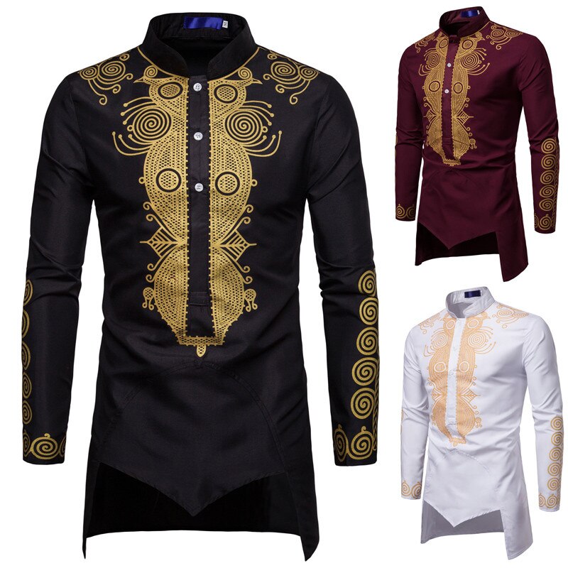 Shirt Men Africa Clothing Long Pullovers African Dress Clothes Hip Hop Robe Africaine Casual World Apparel