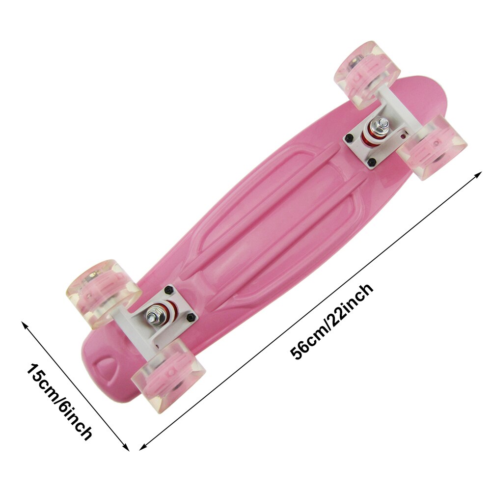 Mini Skateboards Cruiser Skateboard 22 inch Skateboard 1 Mit Hohe Rebound PU LED Licht Räder Für Anfänger Kinder Teens