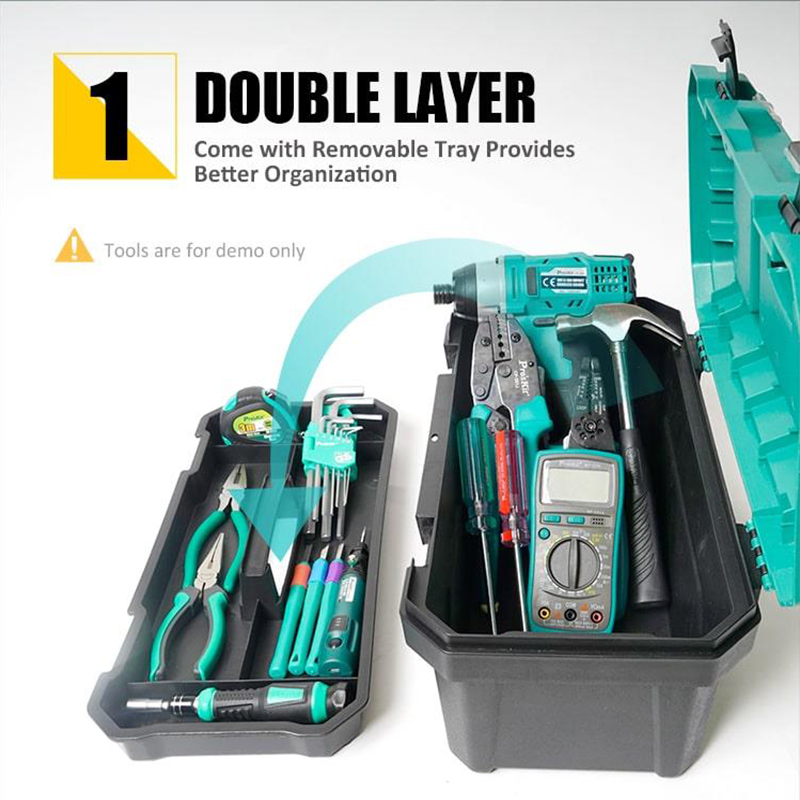 Proskit SB-1418 Portable impact resistant repair box suitable for electromechanical repair vehicle tools art fishing tool box