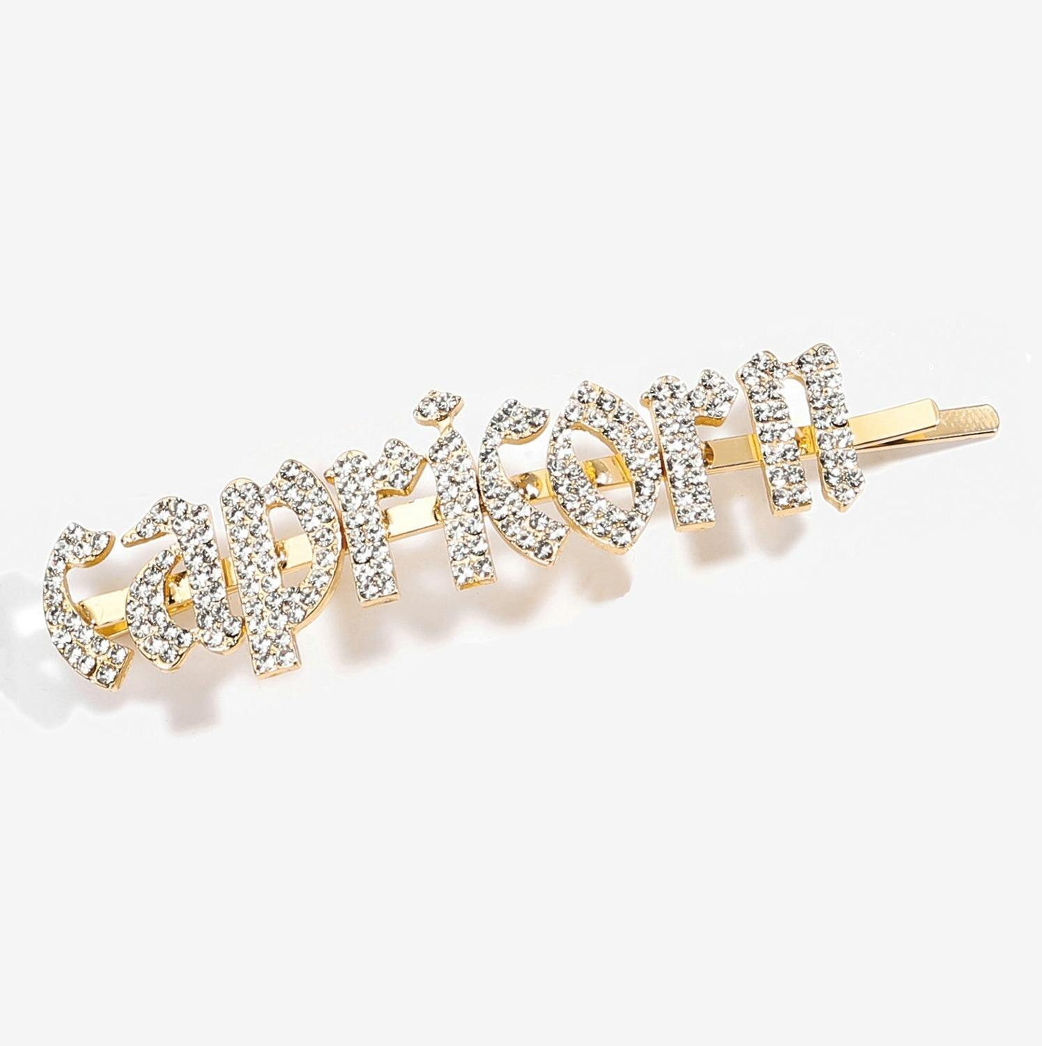 12 Zodiac Strass Haarspelden Shiny Crystal Word Letters Haar Clips Alle Zodia Borden Barrette Accessoires Sieraden Kerstcadeau