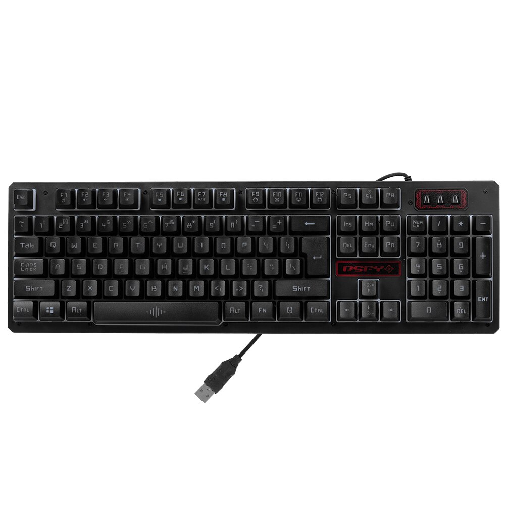 USB Wired Gaming Keyboard and Mouse Combo Waterproof 3 Color Backlit 2000DPI DPI Adjustable for Home Office