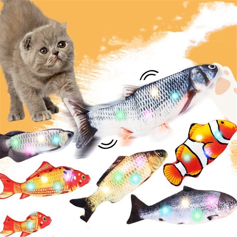 Katt viftar kattmynta leksak fisk usb elektrisk laddning simulering dans hoppa rörelse floppy fisk katt leksak elektronisk fisk för katter