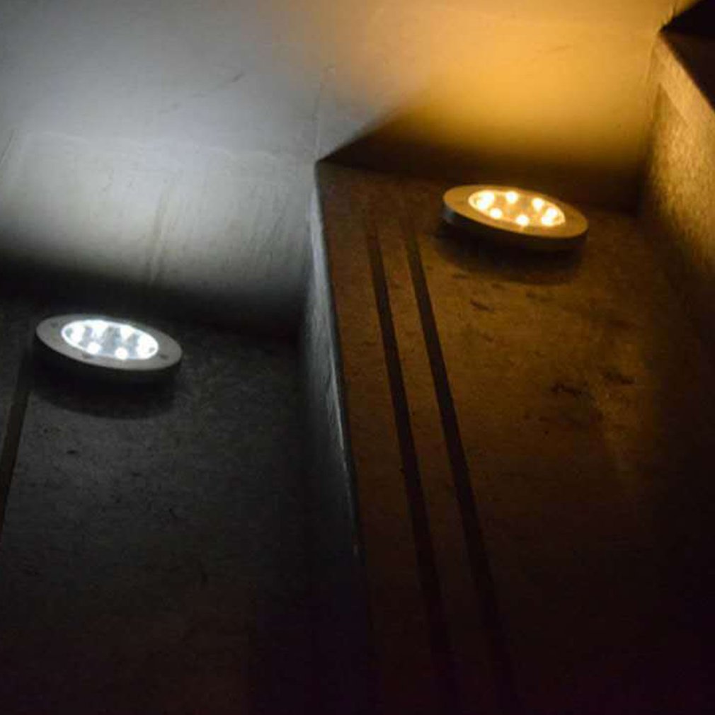 Solar Ground Lights Solar Disk Lights Outdoor Waterproof For Garden Pathway Lawn Driveway Walkway Lawn Light