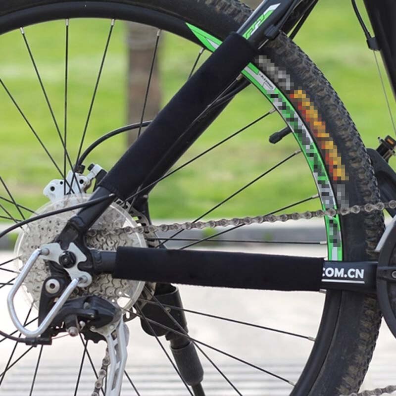 2 stk sort cykel kæde beskytter cykelstel kæde ophold indsendt beskytter mtb cykel kæde pleje vagt cover: Default Title