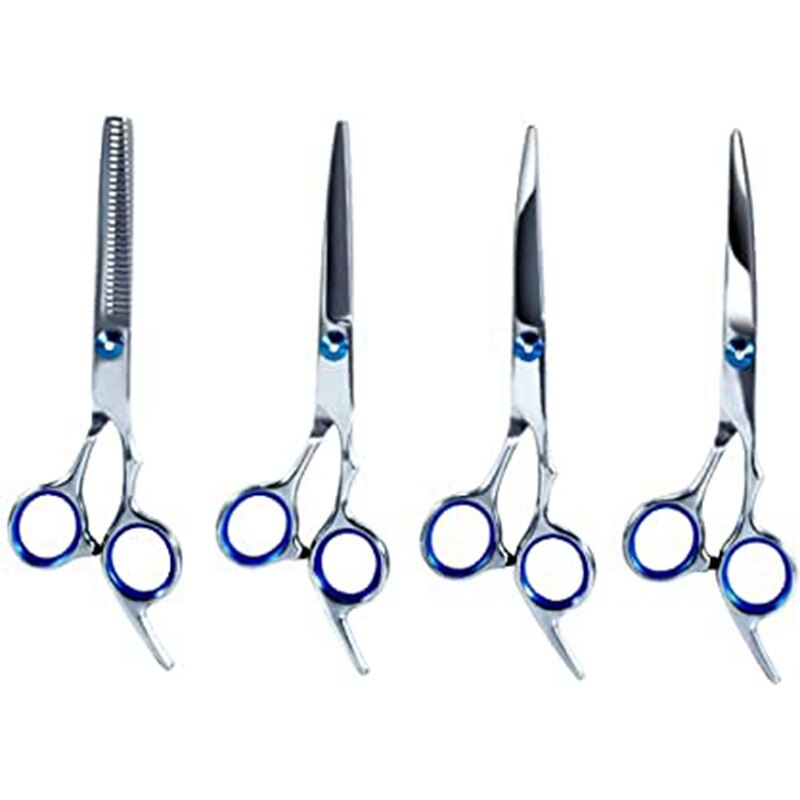 Dog Grooming Scissors Set, 4 Pieces Stainless Steel Pet Scissors Kit for Long Or Short Hair, Small and Large Pet