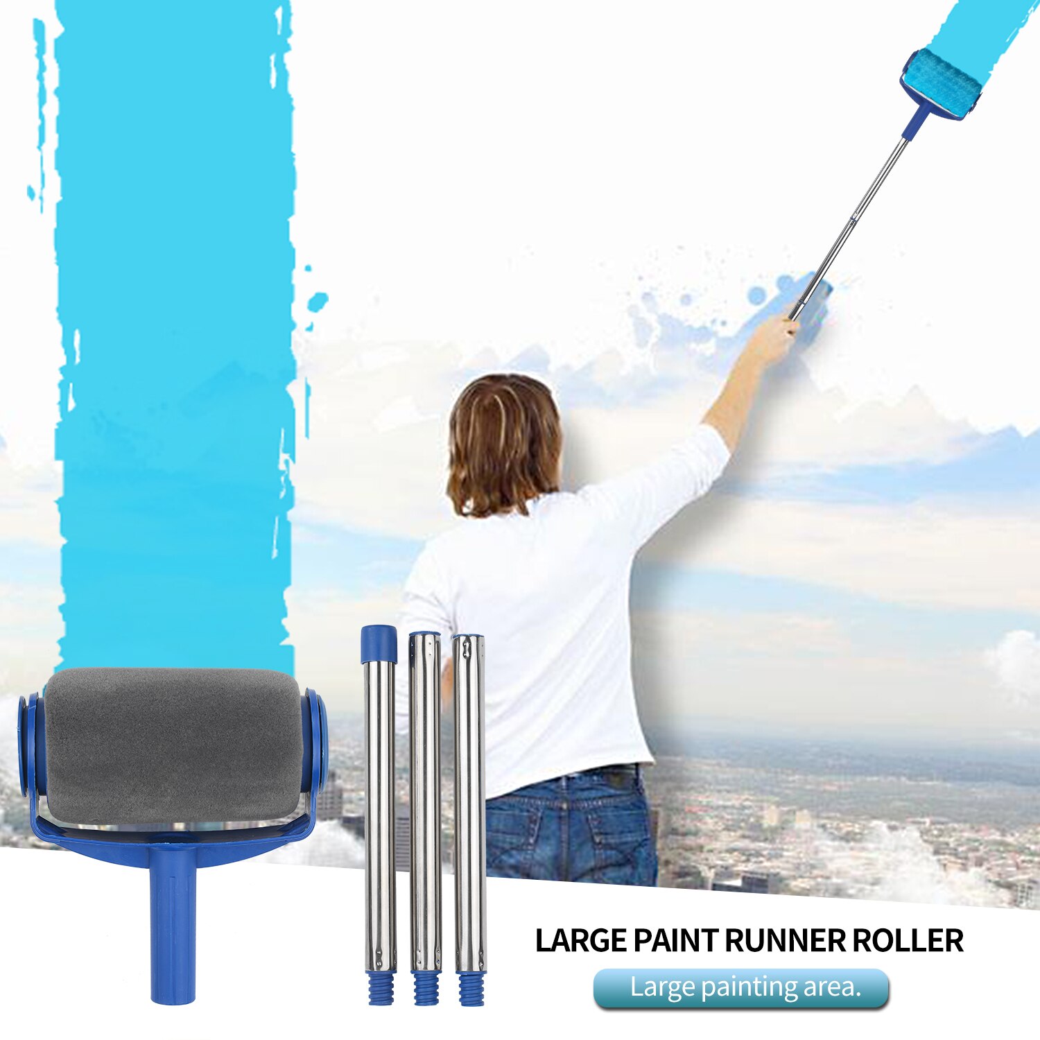 Huishoudelijke Verf Roller Borstel Hoek Schilderij Penseel Schilderen Tool Verf Roller Kwast Set Naadloze Drum-Type