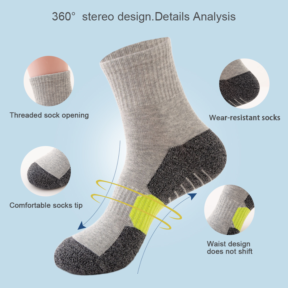 5 Pair Winter Men Socks Cotton Black Leisure Business Long Socks Walking Running Hiking Thermal Socks For Male Plus Size 38-48