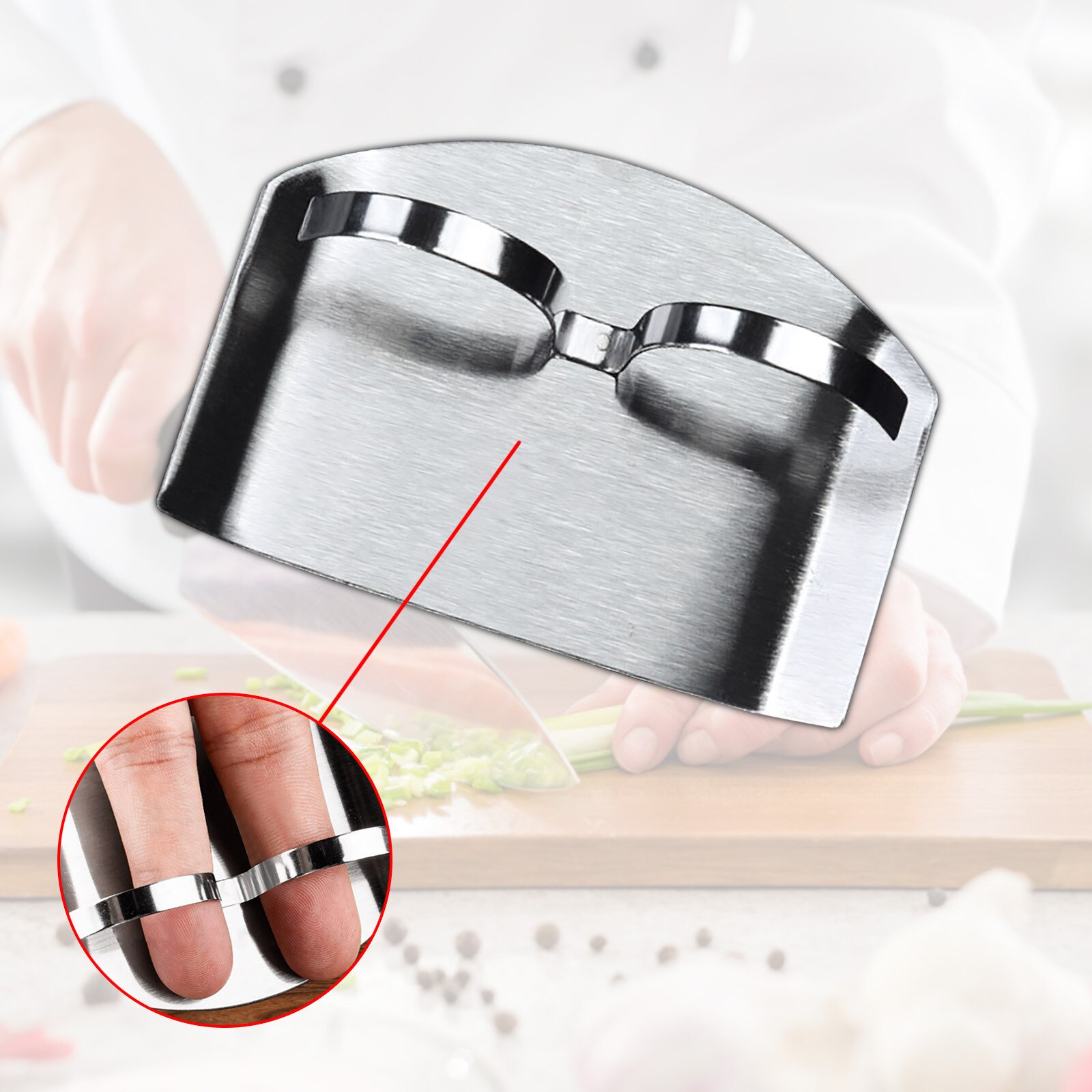 Outils de cuisine de garde de doigt d'anti-coupe de protège-doigts d'acier inoxydable