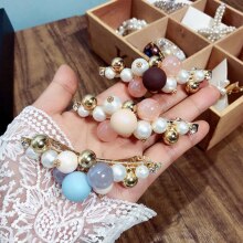Geometric Hairpin - Imitation Pearl & Rhinestone - Trendy Korean Sweet Style - Women's Hair Accessories