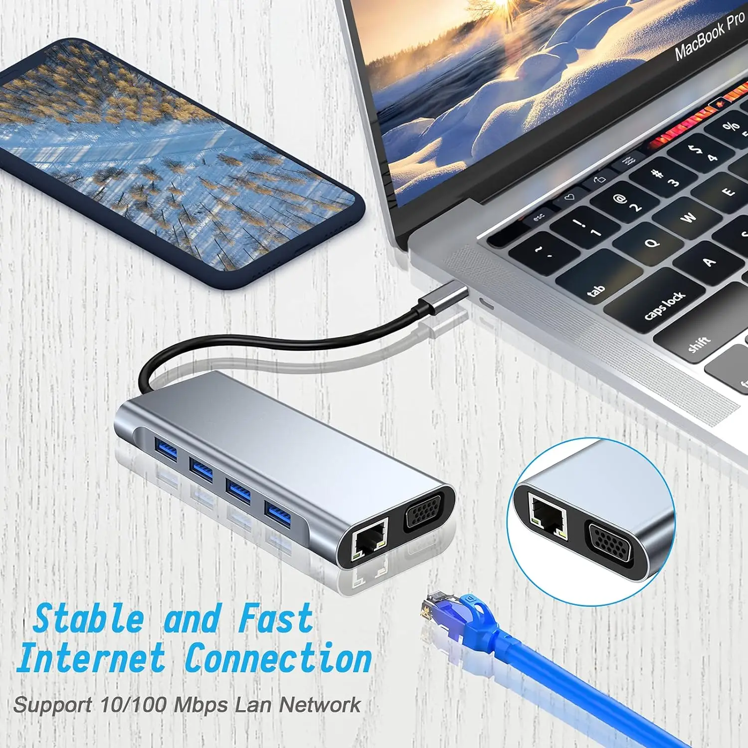 11 in 1 USB C Docking Stations USB C HUB Type C naar HDMI Adapter 4K USB 3.0 Splitter Adapter voor Laptop Macbook PC Accessoires