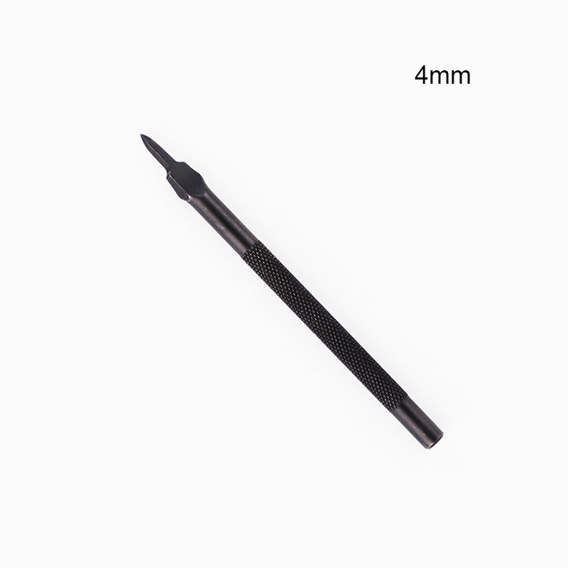 Perforadores de acero para cuero, herramientas de artesanía de 1, 2, 4, 6 puntas, cincel de punta de diamante, 3/4/5/6mm: 4mm 1 Prong 1pcs