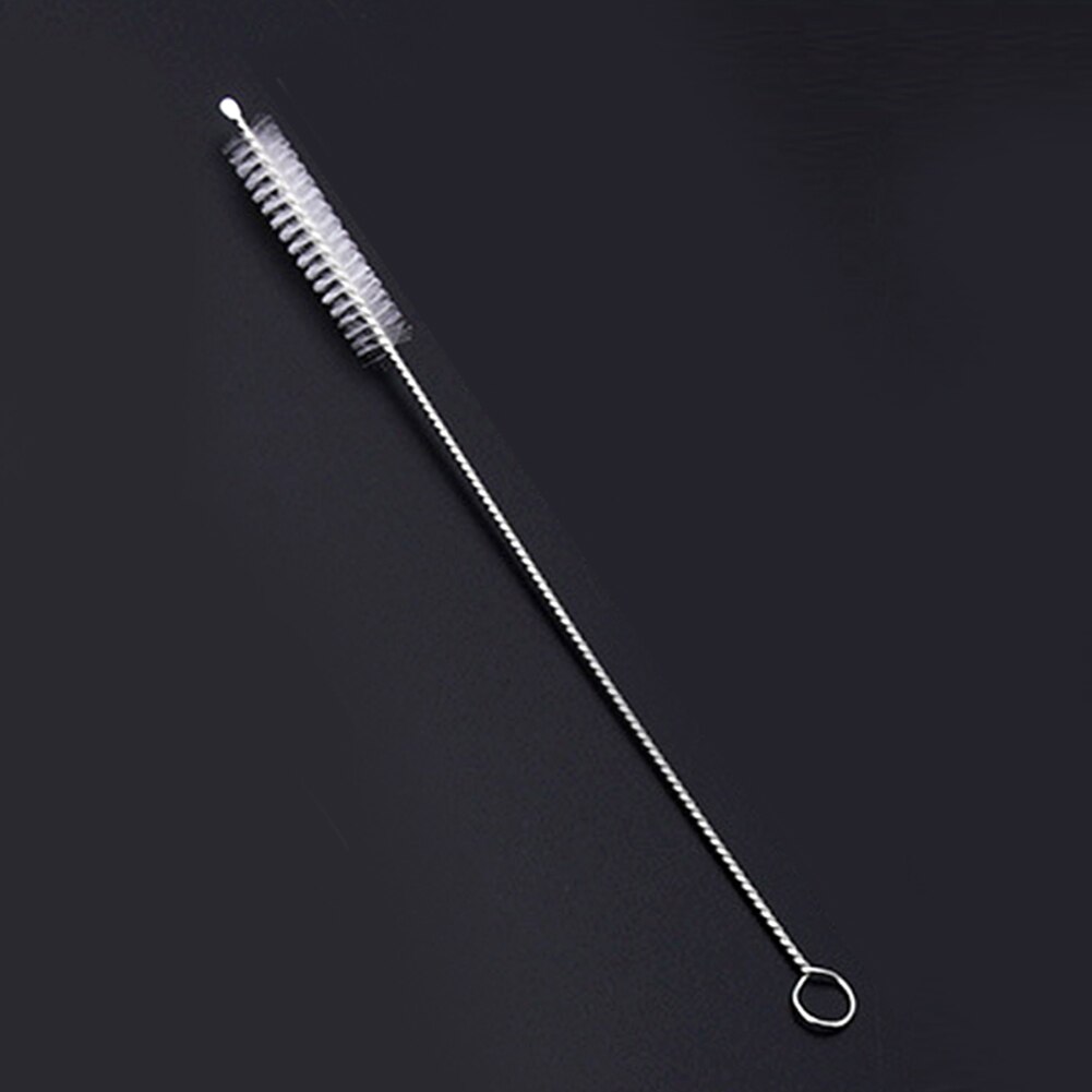 Reusable Metal Filter Drinking Straw Stainless Steel Coffee Tea Spoon Straw Detachable Spoons Drinking Straw Bar Tools: 2pcs brush