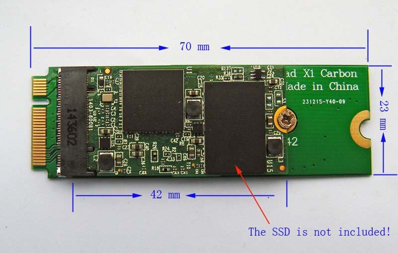 2242 size M.2 NGFF SSD for ThinkPad X1 Carbon Ultrabook 6+20 pin SSD adapter card