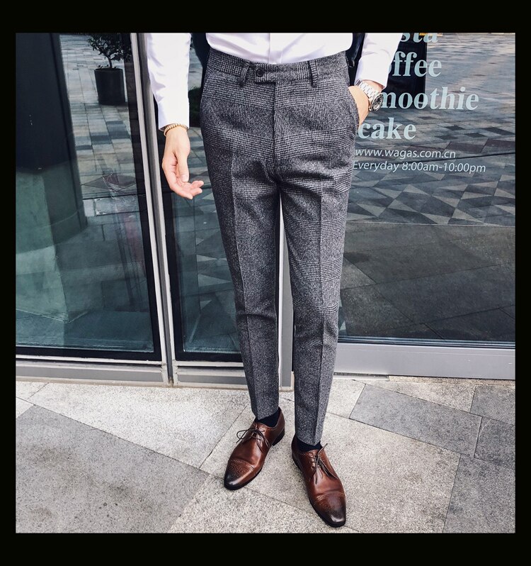 Broek Slim Fit Formele Broek Voor Mannen Britse Stijl Jurk Broek Heren Pak Broek Pantalones Hombre Mens Parfum Masculino