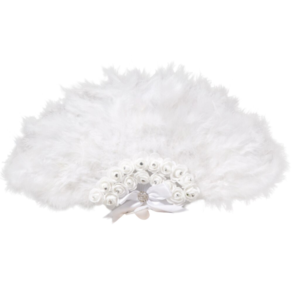 Wedding Feather Fan Bride Handheld Non-Folding Fan... – Grandado