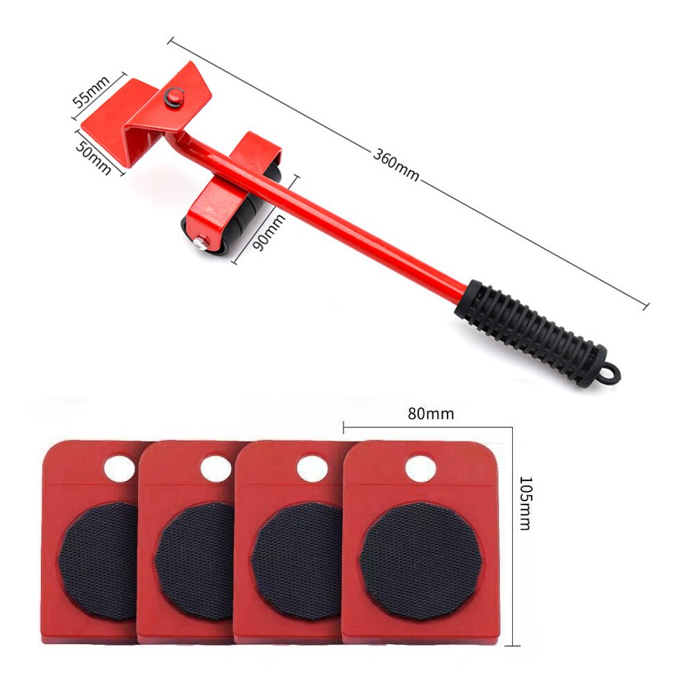 Furniture Moving Tool Set Lifting Heavy Furniture Roller Moving Tool Wheel Rod Moving Equipment Max Up100Kg