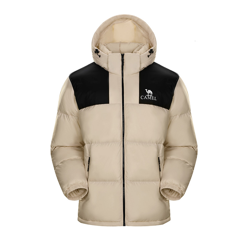 GOLDEN CAMEL Outdoor Down Jackets Women Men's Winter Coats Windbreakers Thickened Plush Bread Jacket for Men Autumn: M / Gold