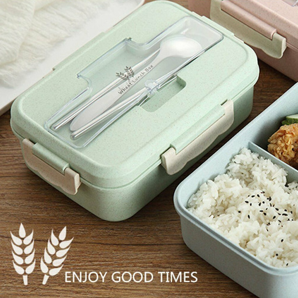 Bento Box Verwarmd Lunchbox Lunchbox Voedsel Container Kids Lunchbox Snack Stro Tarwe Koreaanse Verzegelde Student Plastic Doos