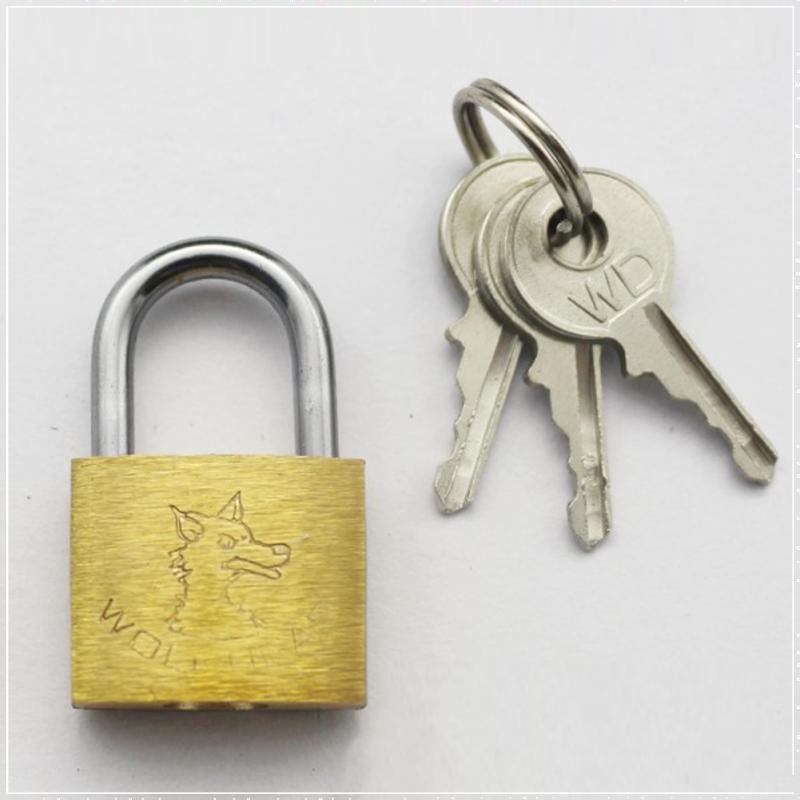 Wolf Head Brass Lock Small Locks Door Locks 20mm 25mm 30mm 40mm 50mm Not Rust Lock Core Include 3 keys Copper Padlock