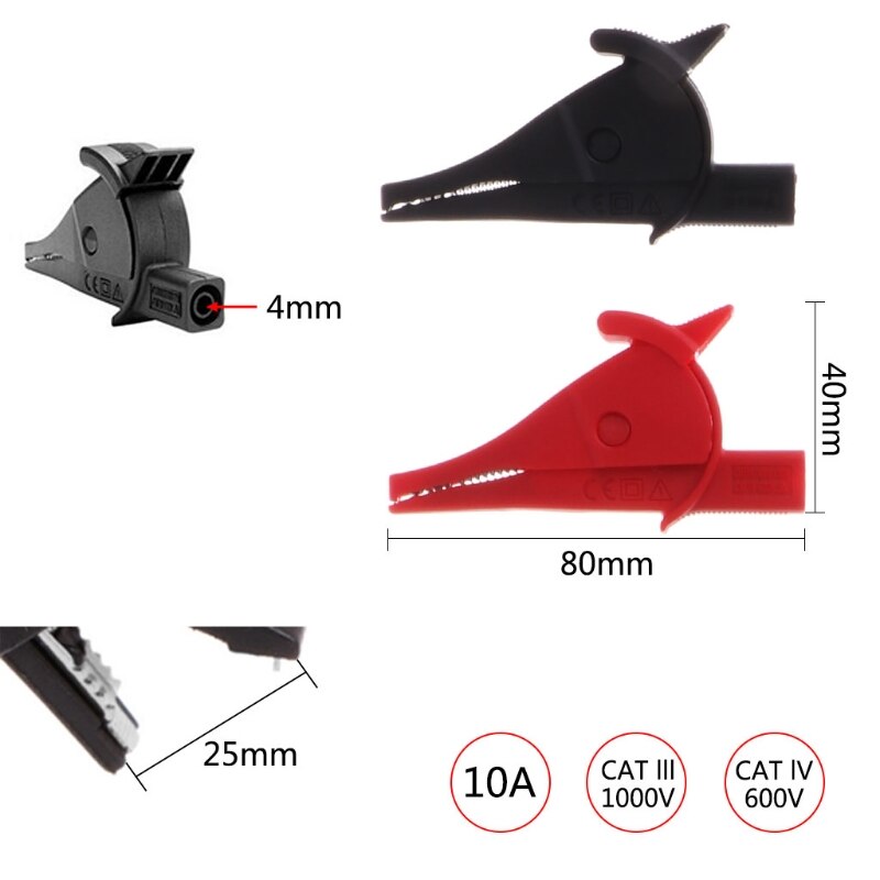 10pcs Multimeter Needle Tip Probe Test Leads 4mm Banana Plug Alligator Clip Kit M4YC