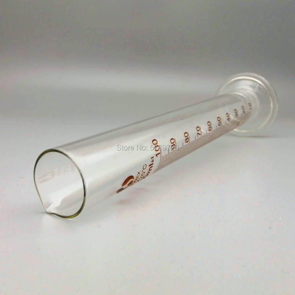 1Set (10Ml, 25Ml, 50Ml, 100Ml) glas Afgestudeerd Maatcilinder Chemie Laboratorium Benodigdheden