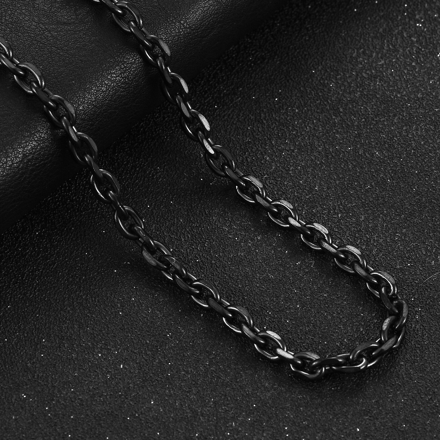 Colar rolo de corrente o de corte de aço inoxidável para homens mulheres cor preta banhado cabo link gargantilha de metal acessórios de joias presente