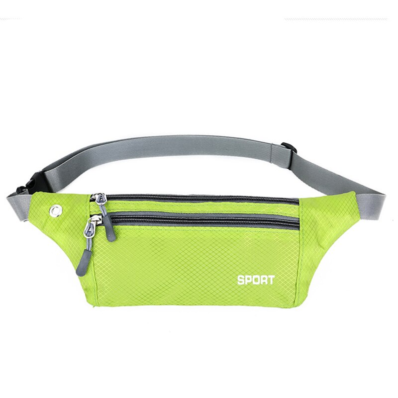 Fanny Pack Bum sac femmes hommes taille mince sac pour voyage étanche avec trou pour écouteurs: green fanny pack