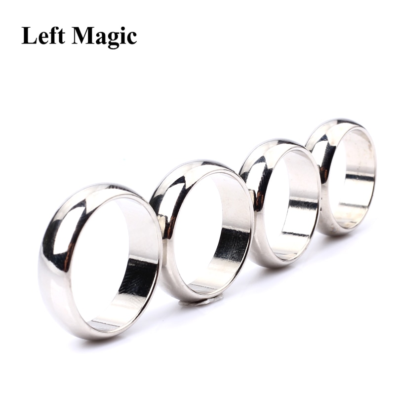 Anillo PK curvado de plata para trucos de magia, anillo magnético fuerte, anillo PK (18/19/20/22mm disponible), accesorios mágicos, magia de escenario de primer plano