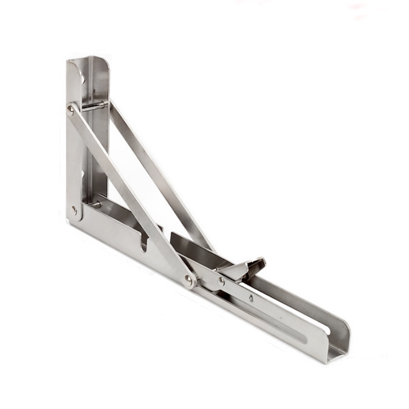2Pcs 304 Stainless Steel 8 to 16 Inch Adjustable Folding Angle Shelf Bracket Support Table Wall Mounted Durable bear with Screw