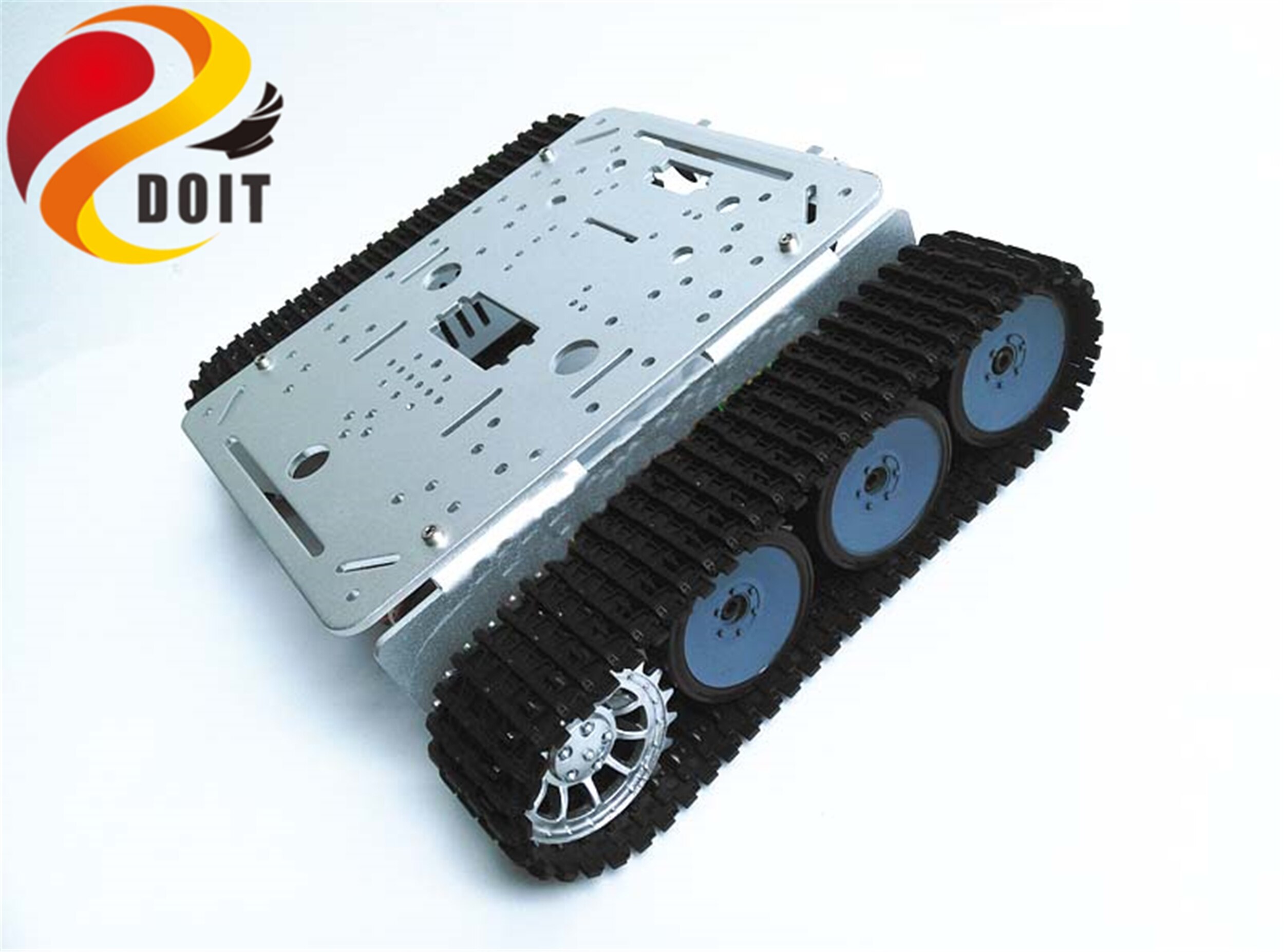 SZDOIT TP200 Metalen Smart Robot Tank Chassis Kit Rupsvoertuig + 9 V/12 V Motoren met Encoder DIY voor Arduino