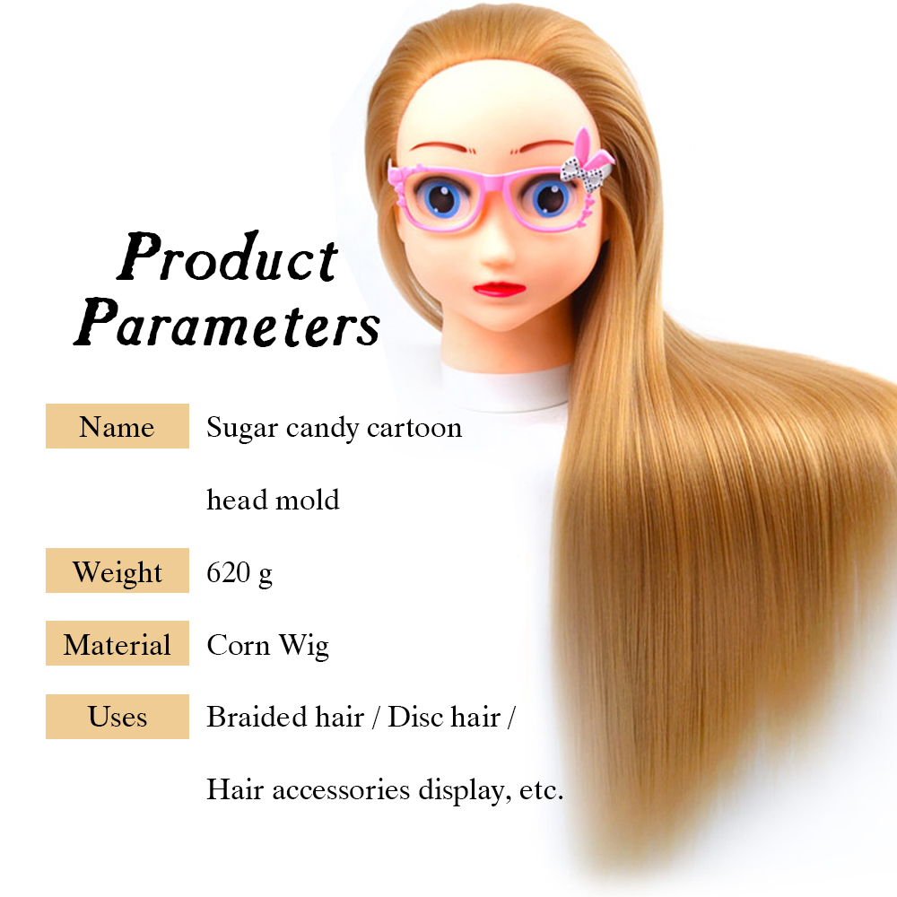 training head High Temperature Firber Colorful Hair Doll Heads Nice Dummy Hairdresser Mannequin Head Training Head