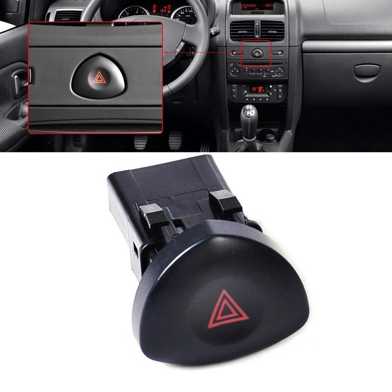 Nødafbryder fare alarm lys advarsels knap til renault clio  ii 8200442723