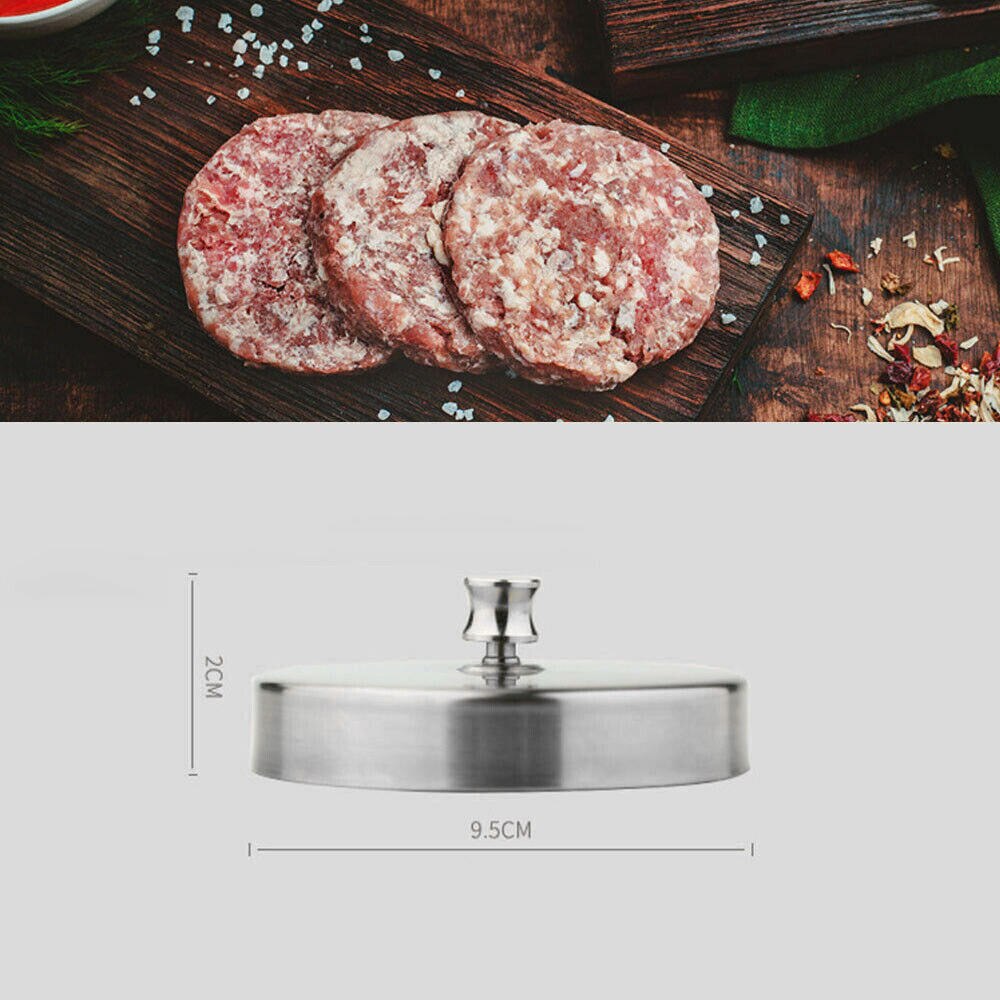 Rostfritt stål non-stick hamburgerpress hamburgerbiffmaskin manuell form silver